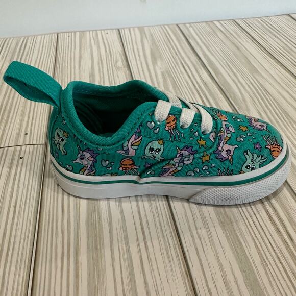 Vans toddler sneakers. Sea party under the sea. Size is toddler 4 - Picture 2 of 9
